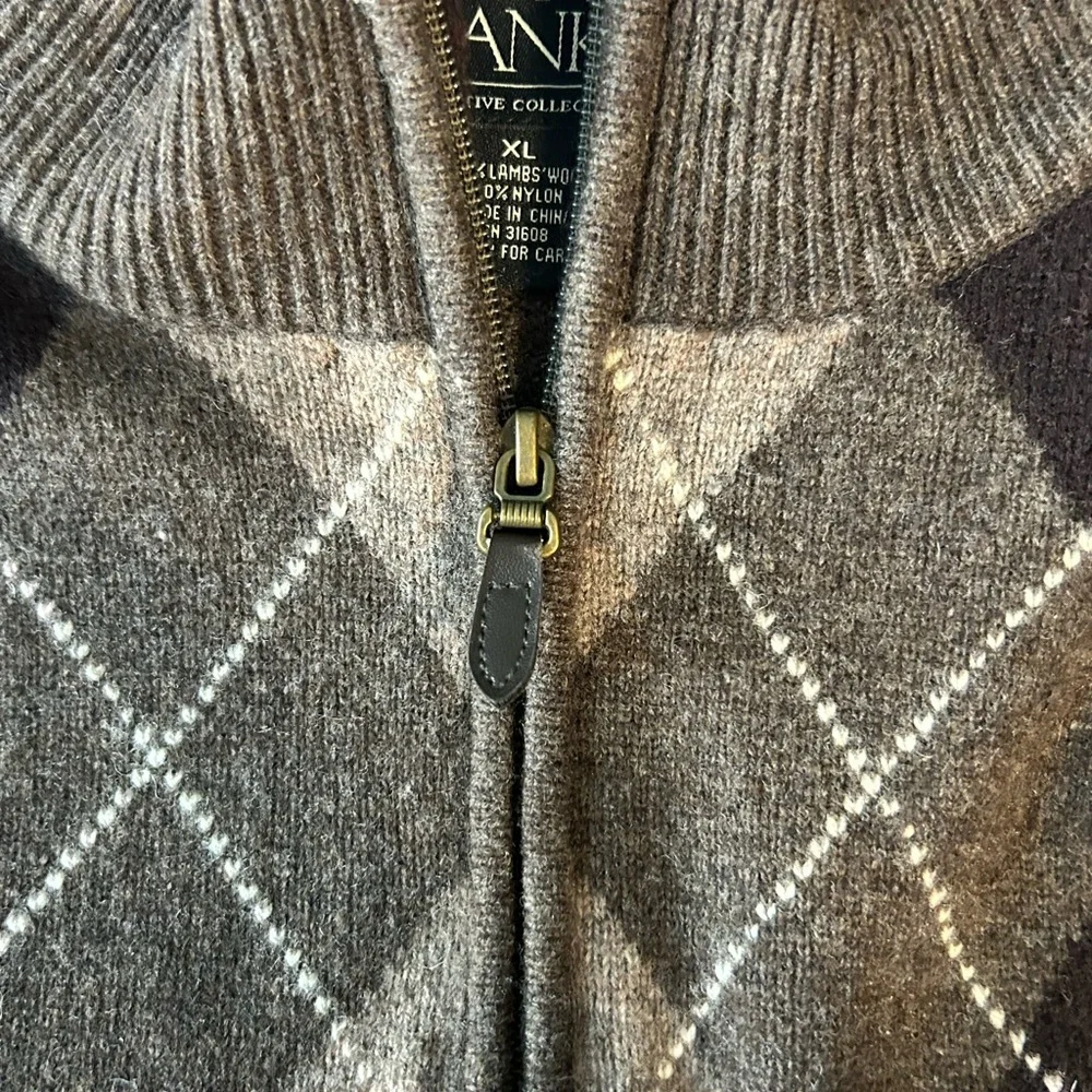 Jos. A. Bank‎ Brown Argyle 1/4 Zip-Up Sweater